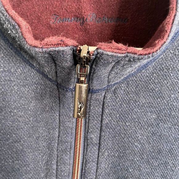 Tommy Bahama Mens Flipshore Jacket Full XL Zip Burgundy Navy Blue Reversible - Picture 3 of 9